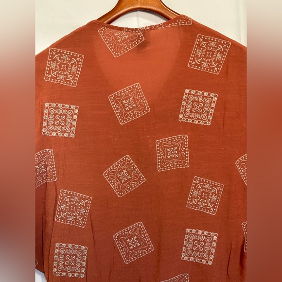 Daytrip - Rust/Terracotta Boho Geometric Blouse - Picture 12 of 12